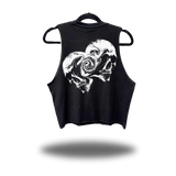WARPED SKULLS ROAD RASH BLACK CROP TANK 1.0