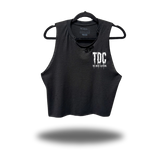 TDC GRUNGE DISTRESSED BLACK CROP TANK 1.0