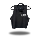 TDC ORIGINAL ROAD RASH BLACK CROP TANK 1.0