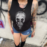 FU SKULL ROAD RASH BLACK CROP TANK 1.0