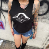FU UFO ROAD RASH BLACK CROP TANK 1.0