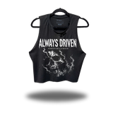 FOREVER CURSED ROAD RASH BLACK CROP TANK 1.0