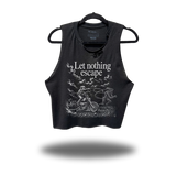 NOTHING ESCAPE ROAD RASH BLACK CROP TANK 1.0