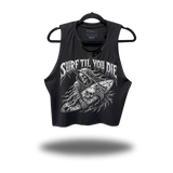 SURF DIE ROAD RASH BLACK CROP TANK 1.0