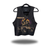 FREEDOM RIDE ROAD RASH BLACK CROP TANK 1.0