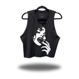 KISS OF DEATH ROAD RASH BLACK CROP TANK 1.0