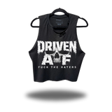 DRIVEN F*CK HATERS ROAD RASH BLACK CROP TANK 1.0