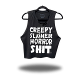 CREEPY HORROR ROAD RASH BLACK CROP TANK 1.0