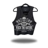 F*CK THE HATERS ROAD RASH BLACK CROP TANK 1.0