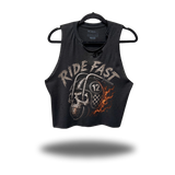 RIDE FAST ROAD RASH BLACK CROP TANK 1.0