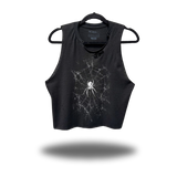 SPIDER WEB ROAD RASH BLACK CROP TANK 1.0