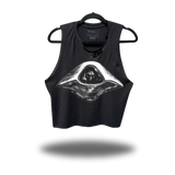 FU UFO ROAD RASH BLACK CROP TANK 1.0
