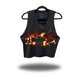 DRIVEN GHOST RIDER BATTLE ROAD RASH BLACK CROP TANK 1.0