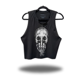 FU SKULL ROAD RASH BLACK CROP TANK 1.0