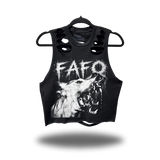 FAFO BITE ROAD RASH BLACK CROP TANK 1.0
