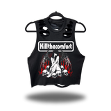 KILL COMFORT ROAD RASH BACK CUT BLACK CROP TANK