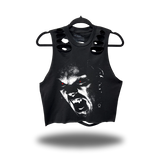 LOST ROAD RASH BACK CUT BLACK CROP TANK