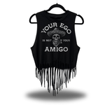 AMIGO WESTERN FRINGE CROP TANK TOP