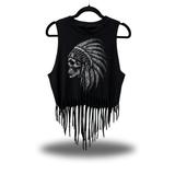 PUNK CHIEF WESTERN FRINGE CROP TANK TOP