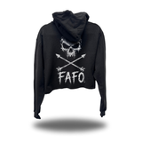 FAFO SKULL CROP HOODIE