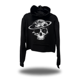 SATURN SKULL CROP HOODIE