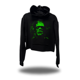 GREEN FRANK CROP HOODIE