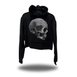 SPIRAL SKULL CROP HOODIE