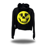 SKULL SMILEY CROP HOODIE