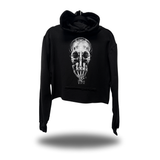 FU SKULL CROP HOODIE