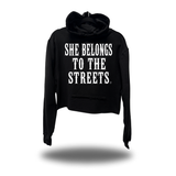 SHE BELONGS CROP HOODIE