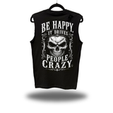 BE HAPPY ROAD RASH MUSCLE TANK