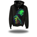 MYERS SKELETON OVERSIZED PRINT ZIP UP HOODIE