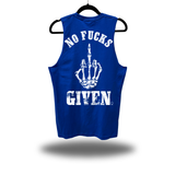 NO FUCKS GIVEN ROYAL BLUE CLASSIC TANK TOP *WHITE*