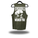 EXCUSES WEAKEN CLASSIC TANK TOP MILITARY GREEN