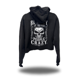 BE HAPPY CROP HOODIE