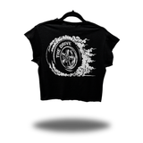 TIRE SMOKE MUSCLE CROP TOP