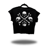 SKULLS & CROSSBONES MUSCLE CROP TOP