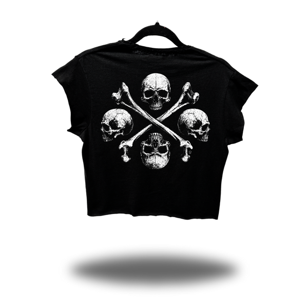 SKULLS & CROSSBONES MUSCLE CROP TOP