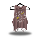 DRIVE BACK ROAD RASH CROP TANK TOP VINEYARD