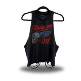 RIDE OR DIE ROAD RASH CROP TANK TOP