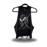 DRUMMER SKULL ROAD RASH CROP TANK TOP
