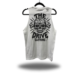 TDC BONE HEAD DISTRESSED WHITE TANK TOP