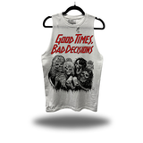BAD DECISION RASH TANK TOP WHITE