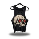 STAR SKULL SCOOP NECK STRINGER TANK TOP