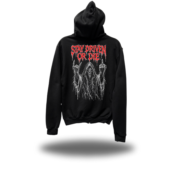 DRIVEN OR DIE ZIP UP HOODIE