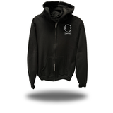 TIRED OVERSIZED PRINT ZIP UP HOODIE