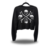 SKULLS & CROSSBONES CROP LONG SLEEVE