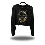 ELECTRIFIED SKULL CROP LONG SLEEVE