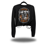F*CK MOTORCYCLE ROAD RASH CROP LONG SLEEVE TEE