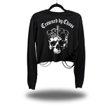 CROWNED CHAOS ROAD RASH CROP LONG SLEEVE TEE